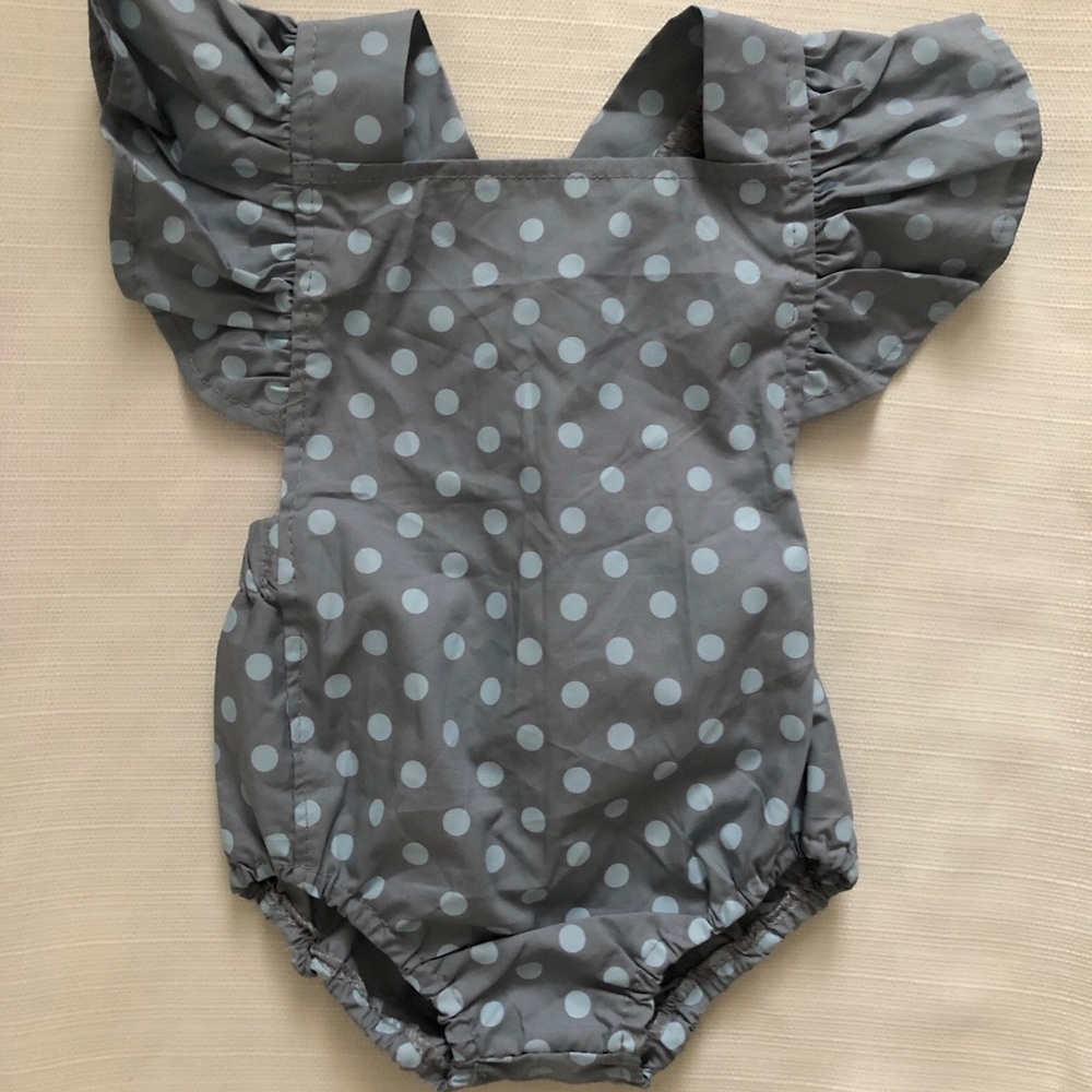 Polka Dot Blue Romper